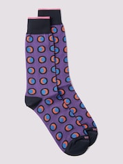 Duchamp Purple Mens Disc Socks - Image 1 of 3