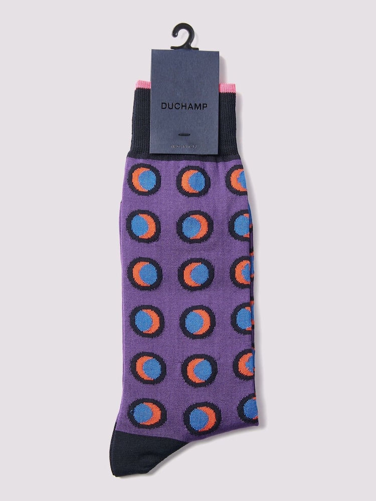Duchamp Purple Mens Disc Socks - Image 2 of 3
