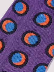 Duchamp Purple Mens Disc Socks - Image 3 of 3