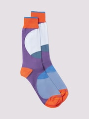 Duchamp Purple Mens Circle Socks - Image 1 of 3