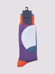 Duchamp Purple Mens Circle Socks - Image 2 of 3