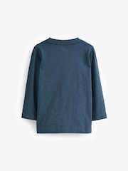 Blue/Navy Long Sleeve T-Shirts 5 Pack (3mths-7yrs) - Image 2 of 3