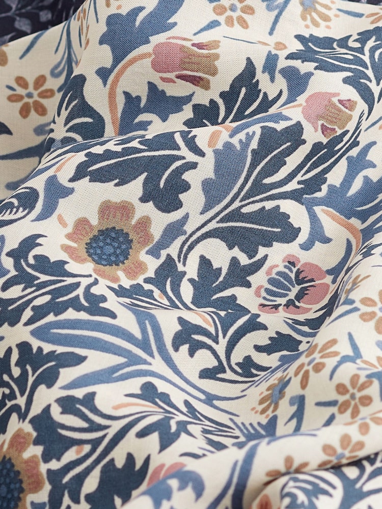 Navy/Oatmeal Morris & Co. Blackthorn Navy Oatmeal Floral Kimono - Image 7 of 7