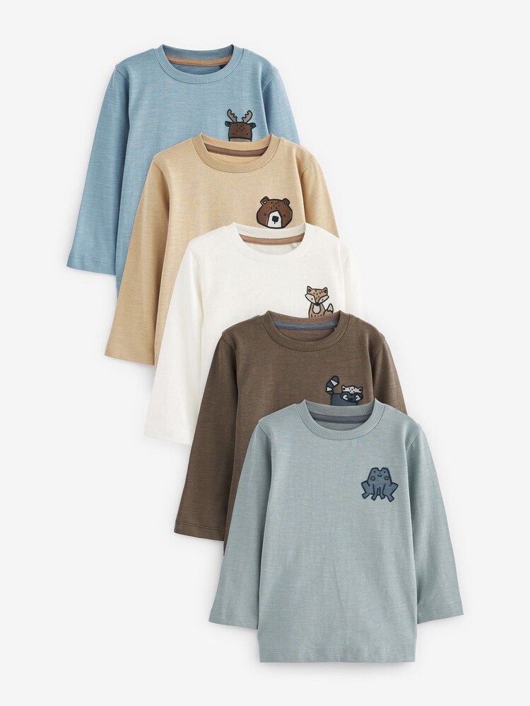 Minerals Small Character Long Sleeve T-Shirts 5 Pack (3mths-7yrs) - Image 1 of 8