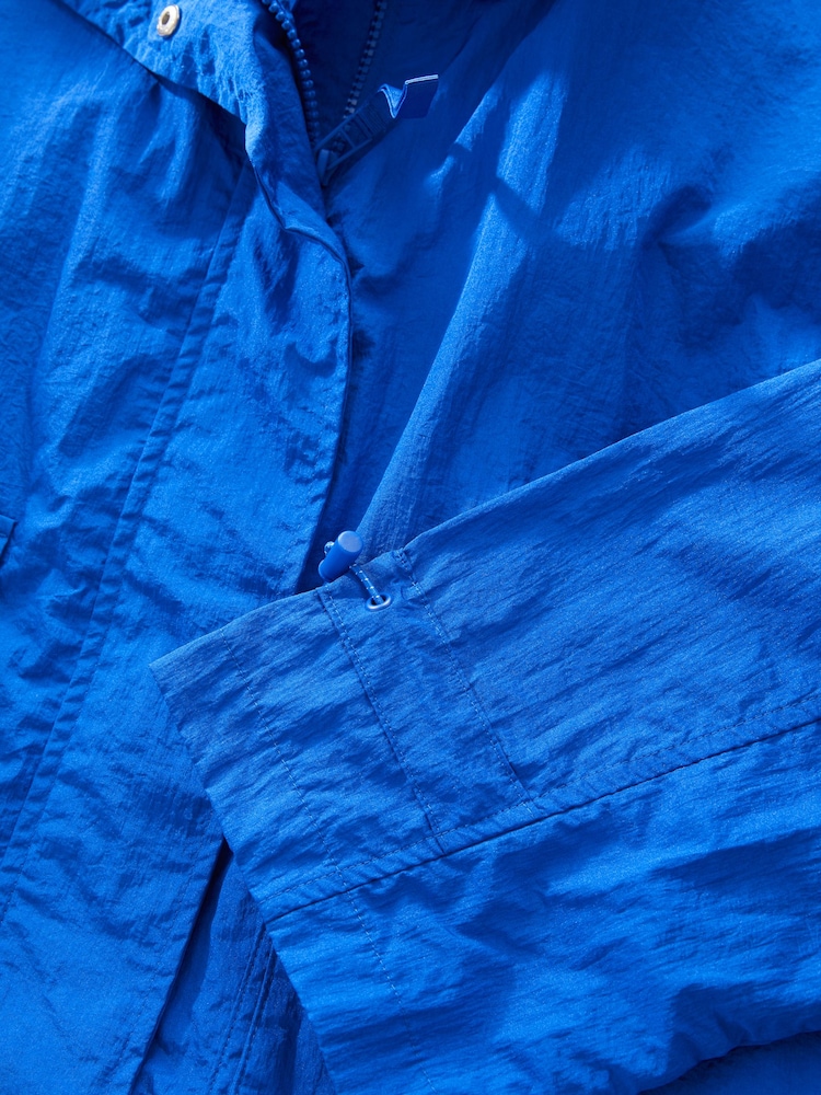 Blue Packable Rain Hooded Shower Resistant Jacket - Image 8 of 8 Blue Packable Rain Hooded Shower Resistant Jacket - Image 8 of 8
