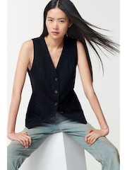 Black Cotton Waistcoat - Image 3 of 6