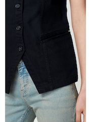 Black Cotton Waistcoat - Image 4 of 6