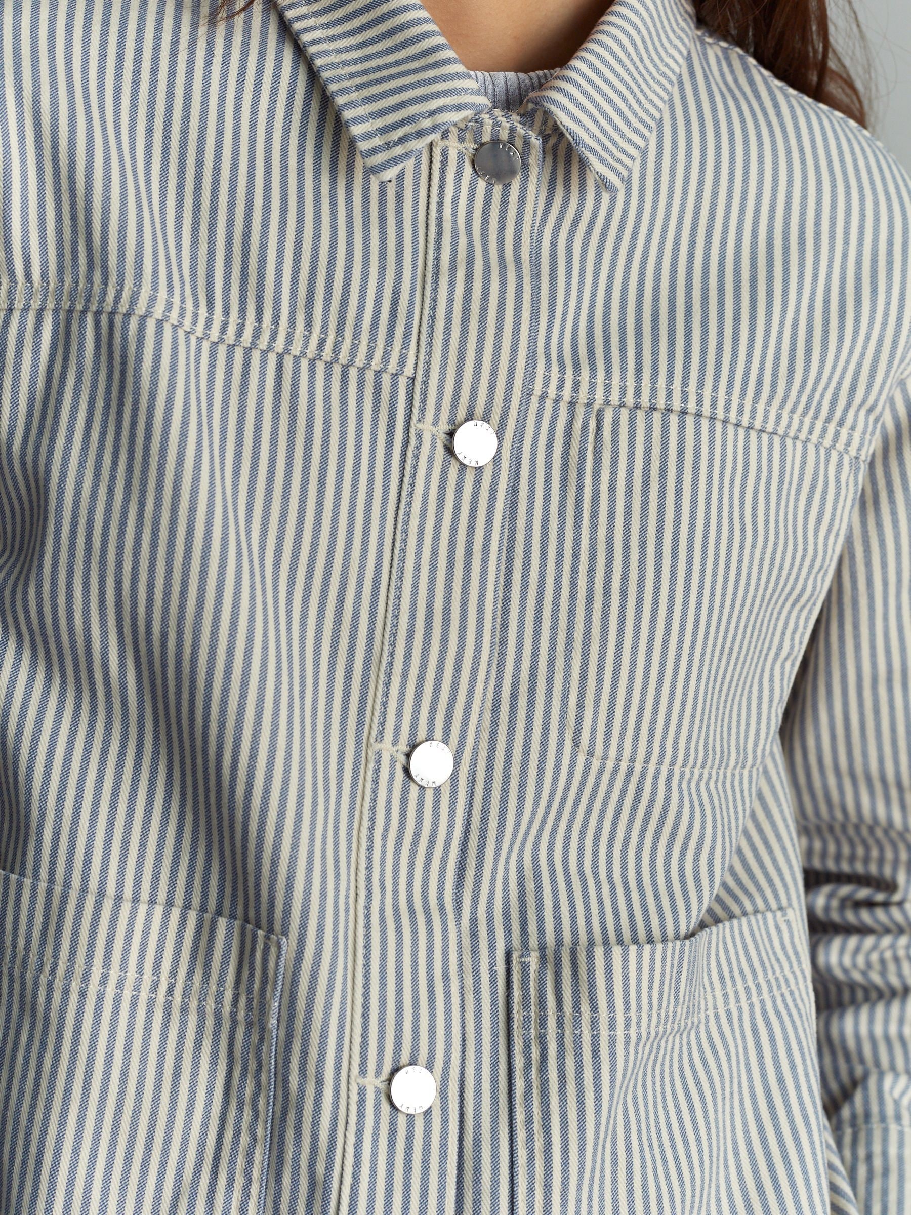 高い素材 Stripe Blue Buy Worker Luxembourg Next from Jacket Jacket Outer