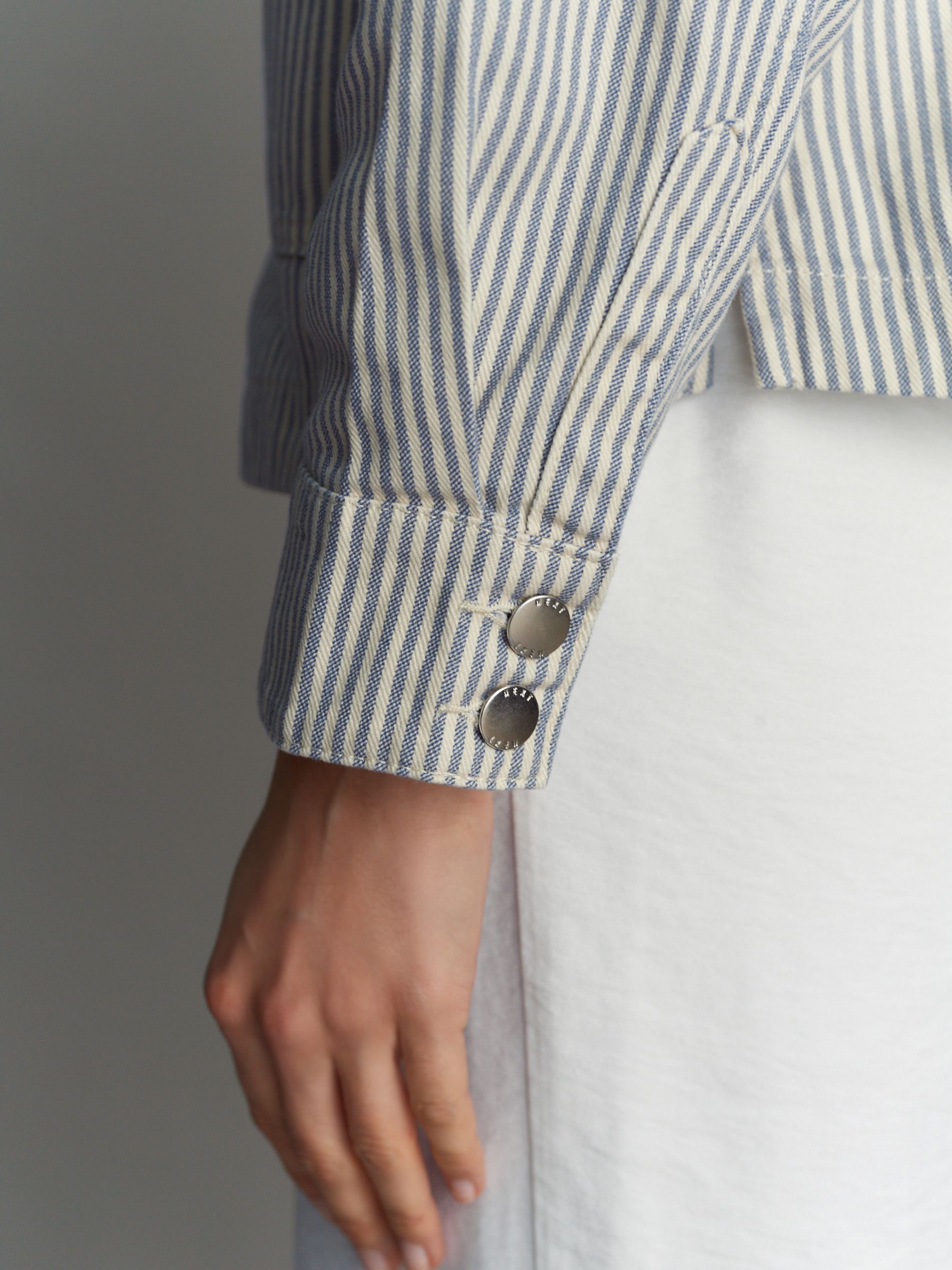 Buy Blue Stripe Worker Jacket from Next Luxembourg