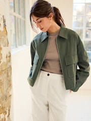 Green Linen Blend Jacket - Image 1 of 6