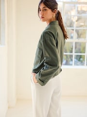 Green Linen Blend Jacket - Image 3 of 6