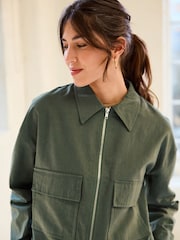 Green Linen Blend Jacket - Image 4 of 6