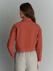 Terracotta Red Cotton Utility Jacket - Image 3 of 6