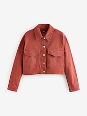 Terracotta Red Cotton Utility Jacket - Image 5 of 6