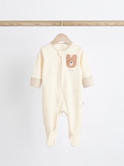 Neutralny - Baby Two Way Zip 100% Cotton Sleepsuits 3 Pack (0-18mths) - Image 3 of 11