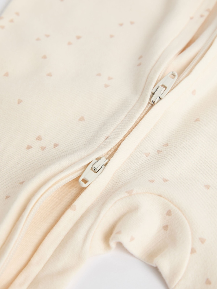 Neutralny - Baby Two Way Zip 100% Cotton Sleepsuits 3 Pack (0-18mths) - Image 9 of 11