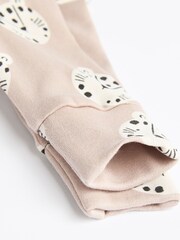 Neutral Leopard Baby 2 Way Zip 100% Cotton Sleepsuits 3 Pack (0mths-2yrs) - Image 8 of 9