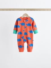 Bright Dino Baby Footless Zip 100% Cotton Sleepsuits 3 Pack (0mths-3yrs) - Image 9 of 16