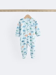 Blue Character Baby 2 Way Zip 100% Cotton Sleepsuits 3 Pack (0mths-2yrs) - Image 3 of 11