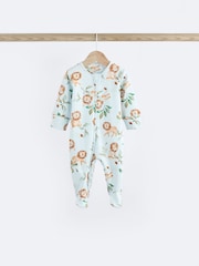 Blue Character Baby 2 Way Zip 100% Cotton Sleepsuits 3 Pack (0mths-2yrs) - Image 6 of 11