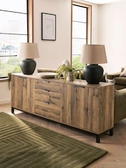 Dark Bronx Oak Effect Slim Extra Large Sideboard - Image 6 of 10