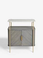 Dark Grey Valencia Marble Mango Wood Drinks Cabinet - Image 10 of 11