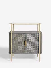 Dark Grey Valencia Marble Mango Wood Drinks Cabinet - Image 6 of 11