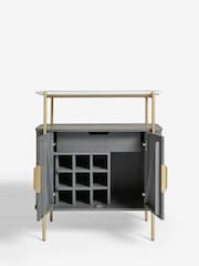 Dark Grey Valencia Marble Mango Wood Drinks Cabinet - Image 7 of 11
