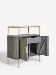 Dark Grey Valencia Marble Mango Wood Drinks Cabinet - Image 8 of 11