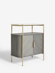 Dark Grey Valencia Marble Mango Wood Drinks Cabinet - Image 9 of 11