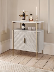 Light Grey Valencia Marble Mango Wood Drinks Cabinet - Image 1 of 11