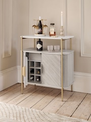 Light Grey Valencia Marble Mango Wood Drinks Cabinet - Image 2 of 11