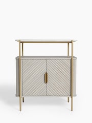 Light Grey Valencia Marble Mango Wood Drinks Cabinet - Image 6 of 11