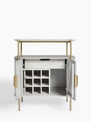 Light Grey Valencia Marble Mango Wood Drinks Cabinet - Image 7 of 11