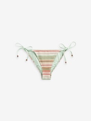 Green/Pink Crochet Tie Side Bikini Bottoms - Image 9 of 9