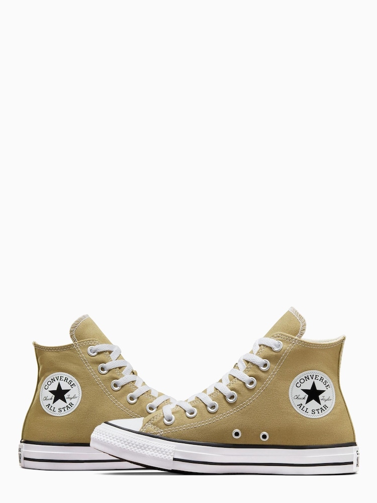 Converse Khaki Green Chuck Taylor High Top Trainers - Image 4 of 7