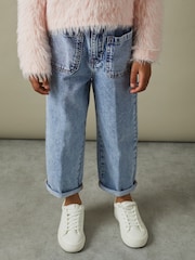 Reiss Blue Elodie 9-13 yrs High Rise Elasticated Jeans - Image 1 of 6