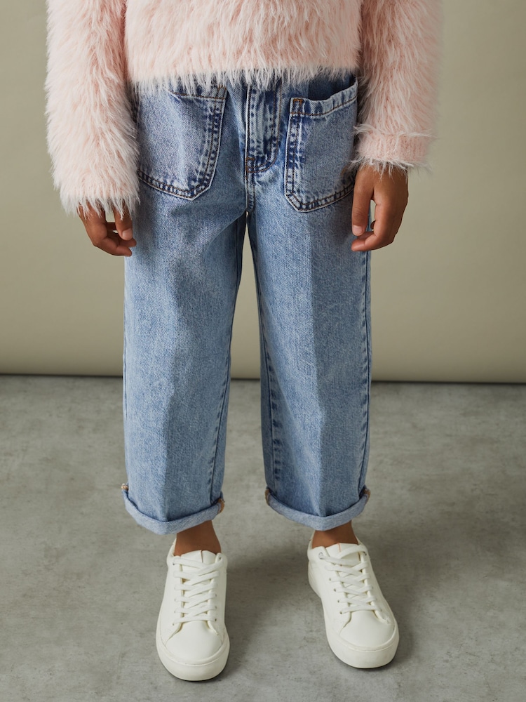 Reiss Blue Elodie 9-13 yrs High Rise Elasticated Jeans - Image 1 of 6