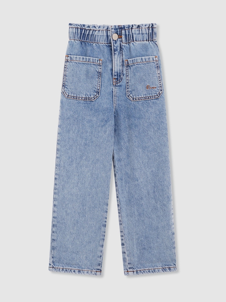 Reiss Blue Elodie 9-13 yrs High Rise Elasticated Jeans - Image 2 of 6