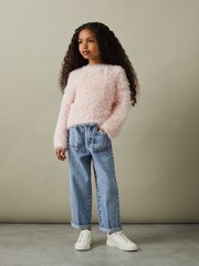 Reiss Blue Elodie 9-13 yrs High Rise Elasticated Jeans - Image 3 of 6