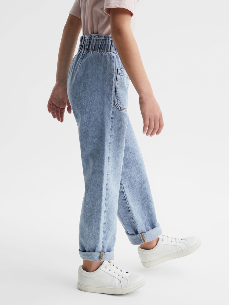 Reiss Blue Elodie 9-13 yrs High Rise Elasticated Jeans - Image 6 of 6