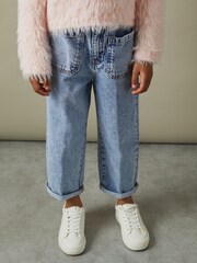 Reiss Blue Elodie Junior High Rise Elasticated Jeans - Image 3 of 7