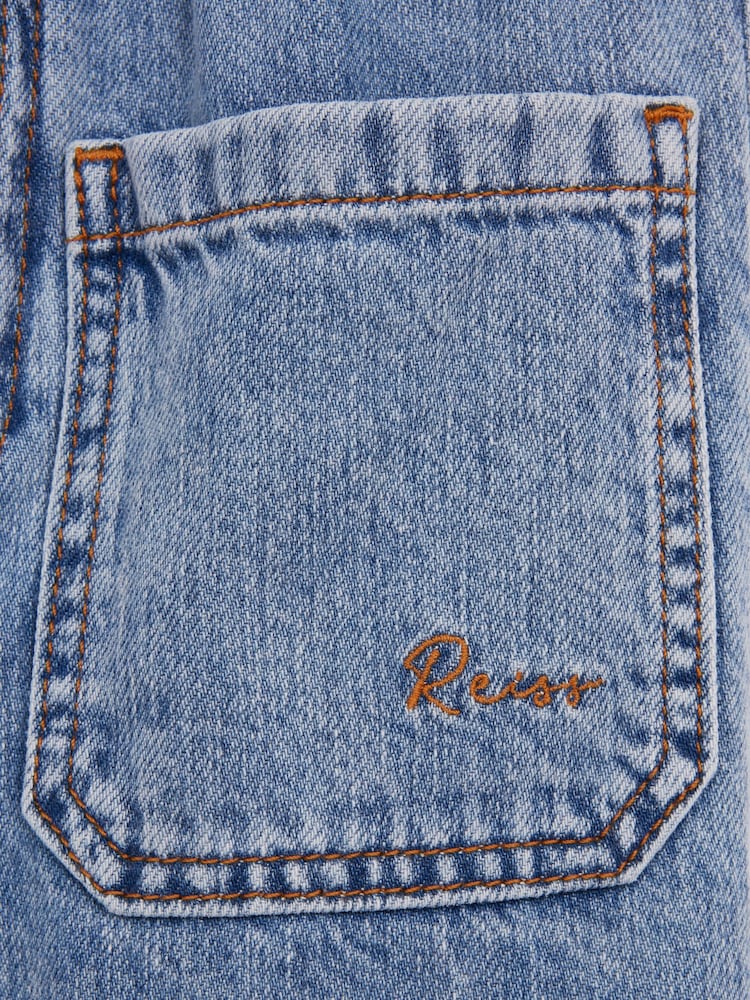 Reiss Blue Elodie Junior High Rise Elasticated Jeans - Image 7 of 7