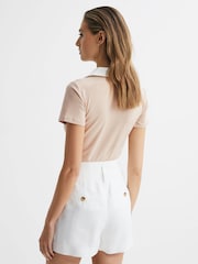 Reiss Neutral/Ivory Avery Short Sleeve Polo Bodysuit - Image 5 of 5