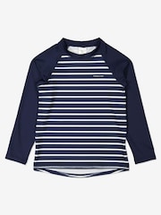 Polarn O. Pyret Blue Striped Sunsafe Rash Vest - Image 1 of 2