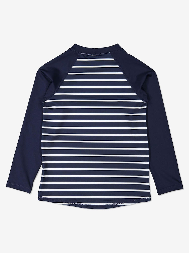 Polarn O. Pyret Blue Striped Sunsafe Rash Vest - Image 2 of 2 Polarn O. Pyret Blue Striped Sunsafe Rash Vest - Image 2 of 2
