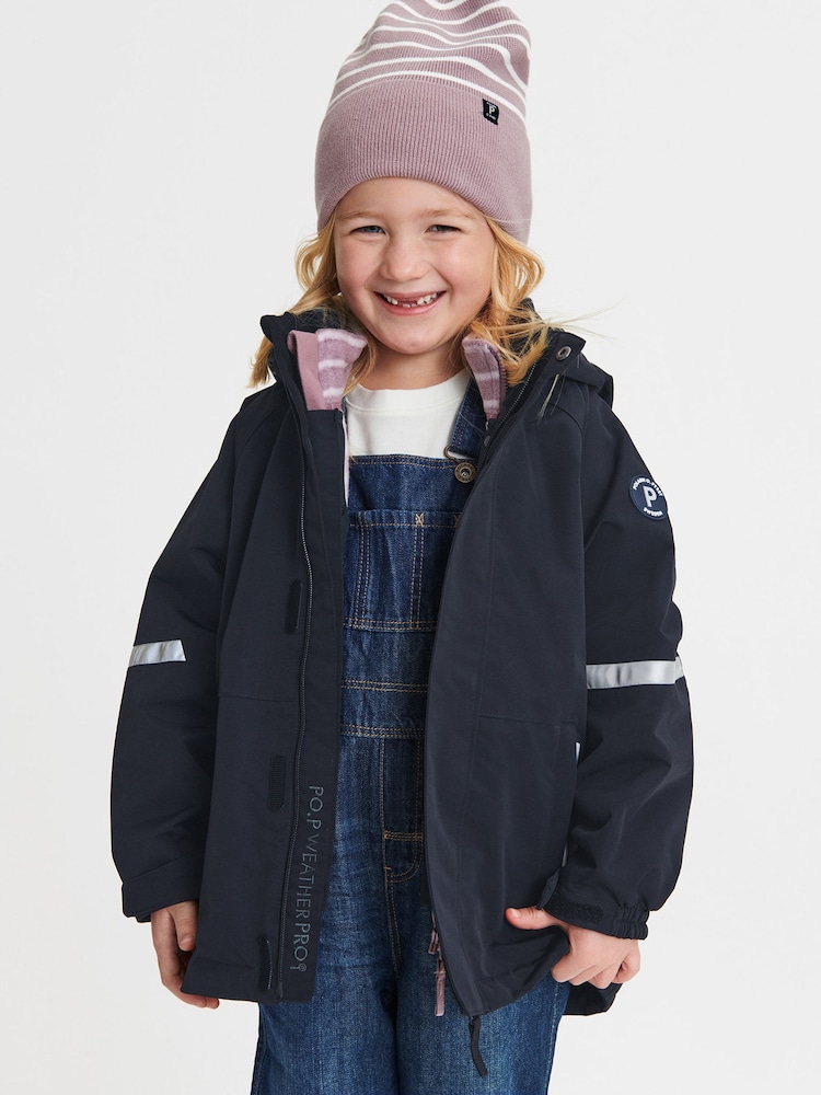 Polarn O. Pyret Blue Waterproof Shell Coat - Image 1 of 4