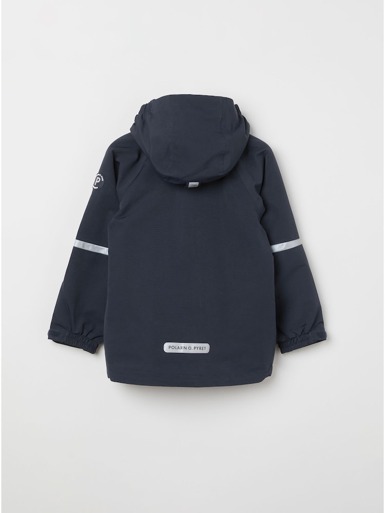 Polarn O. Pyret Blue Waterproof Shell Coat - Image 4 of 4