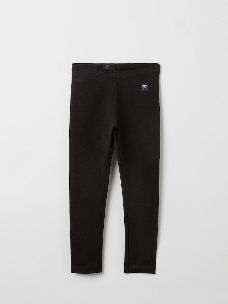 Polarn O. Pyret Black Organic Cotton Blend Leggings - Image 1 of 2