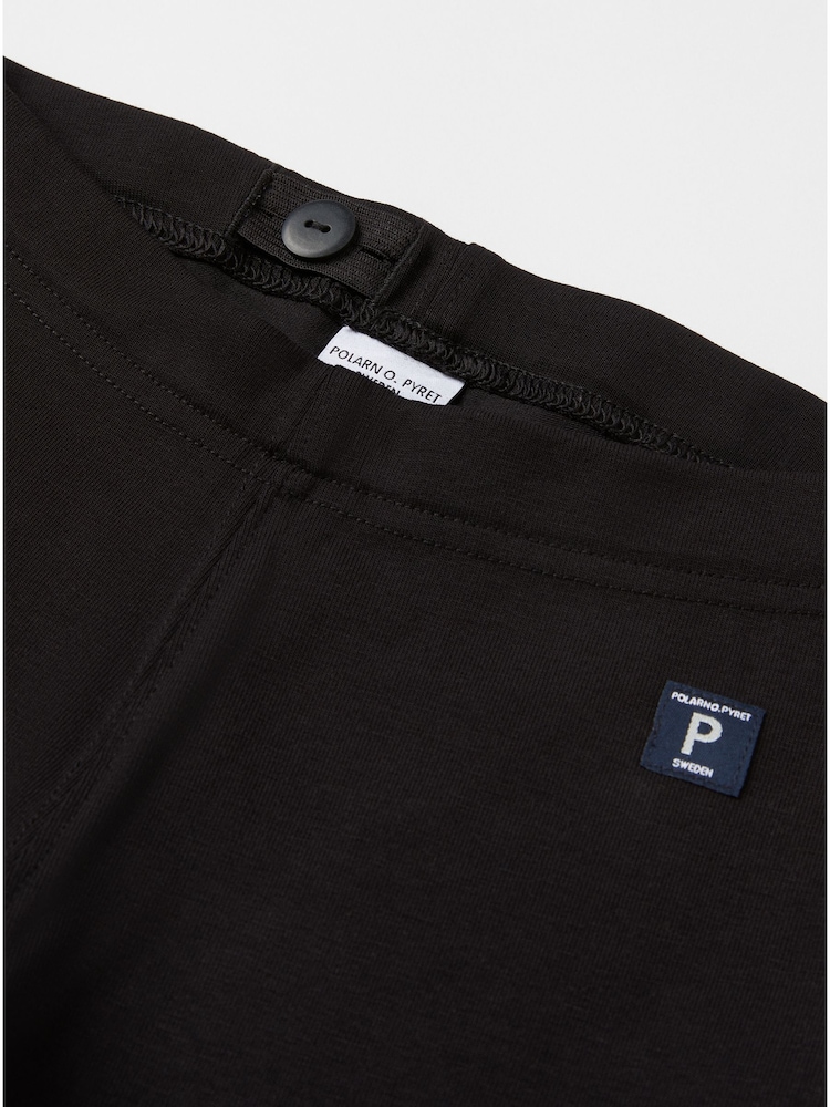 Polarn O. Pyret Black Organic Cotton Blend Leggings - Image 2 of 2